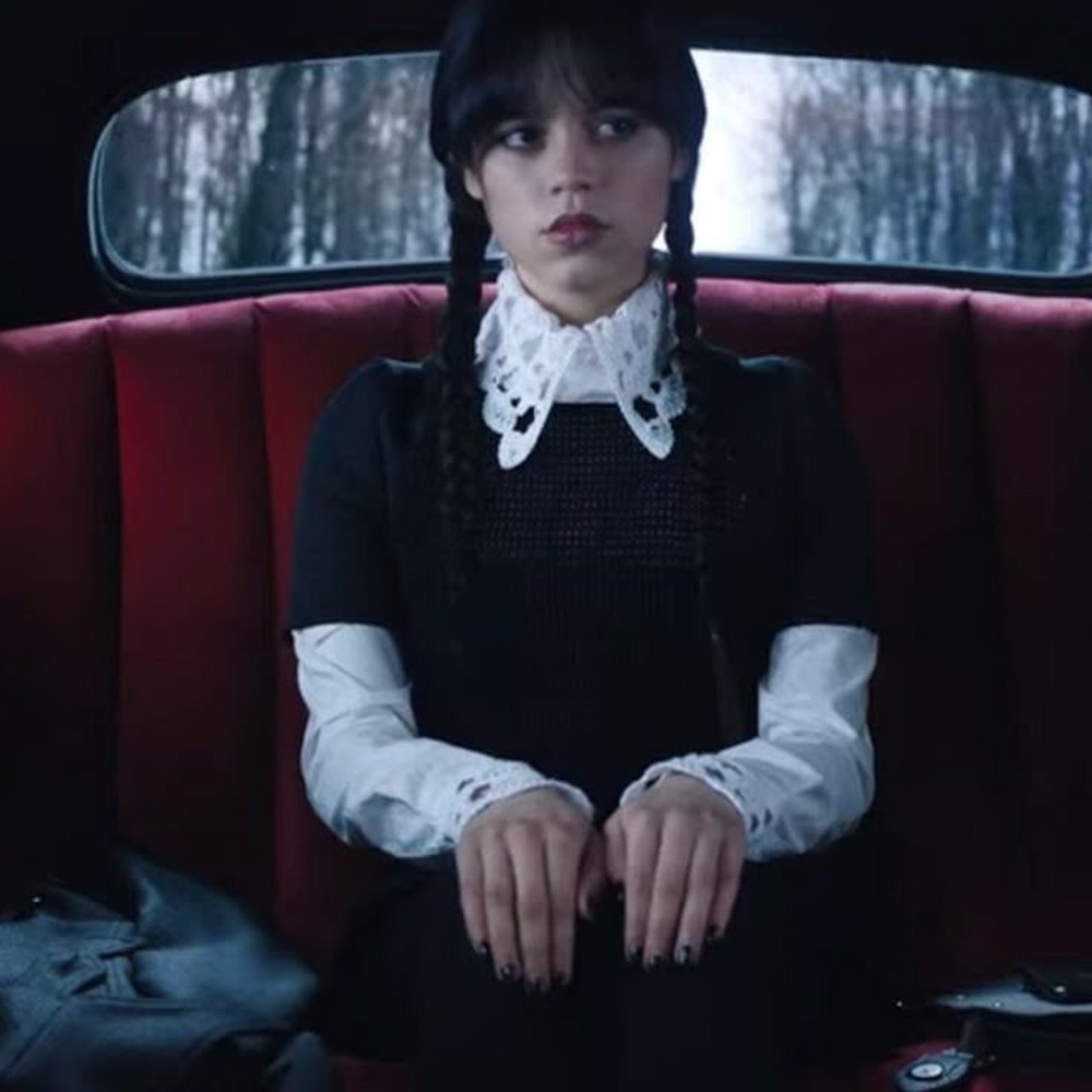 COS poplin scallop lace button up